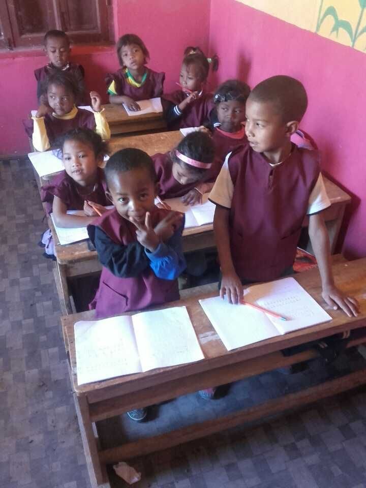 Élèves en classe à Madagascar